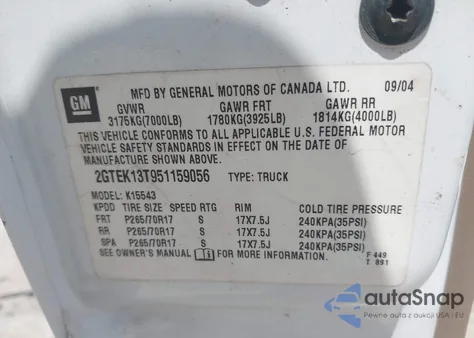 2005 GMC Sierra 1500 Slt from USA, damaged, VIN 2GTEK13T951159056